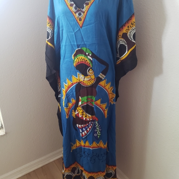 Just In: New/NWT African Woman Turquoise Kaftan … - Picture 4 of 14